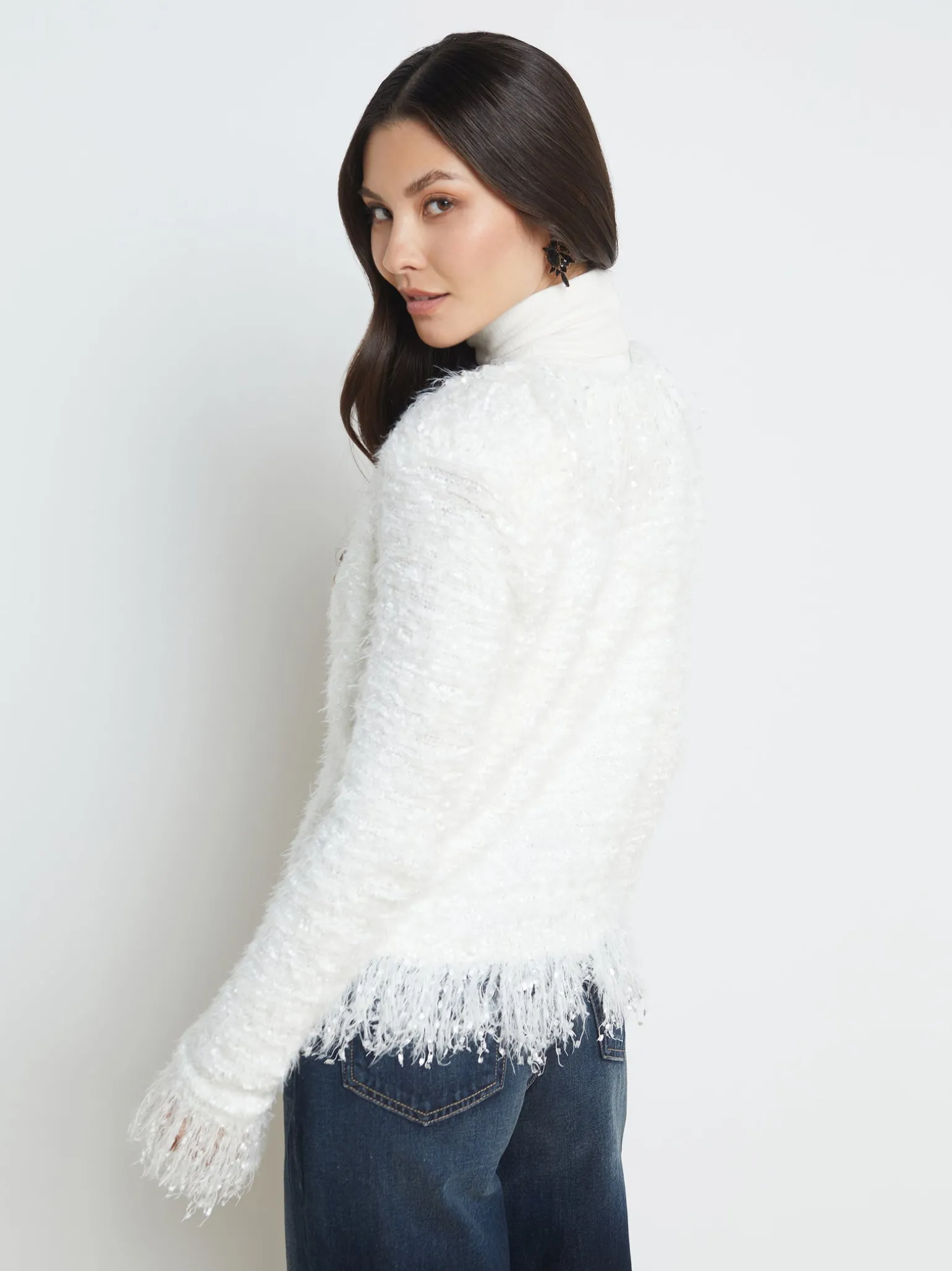 Azure Fringe Cardigan Blazer