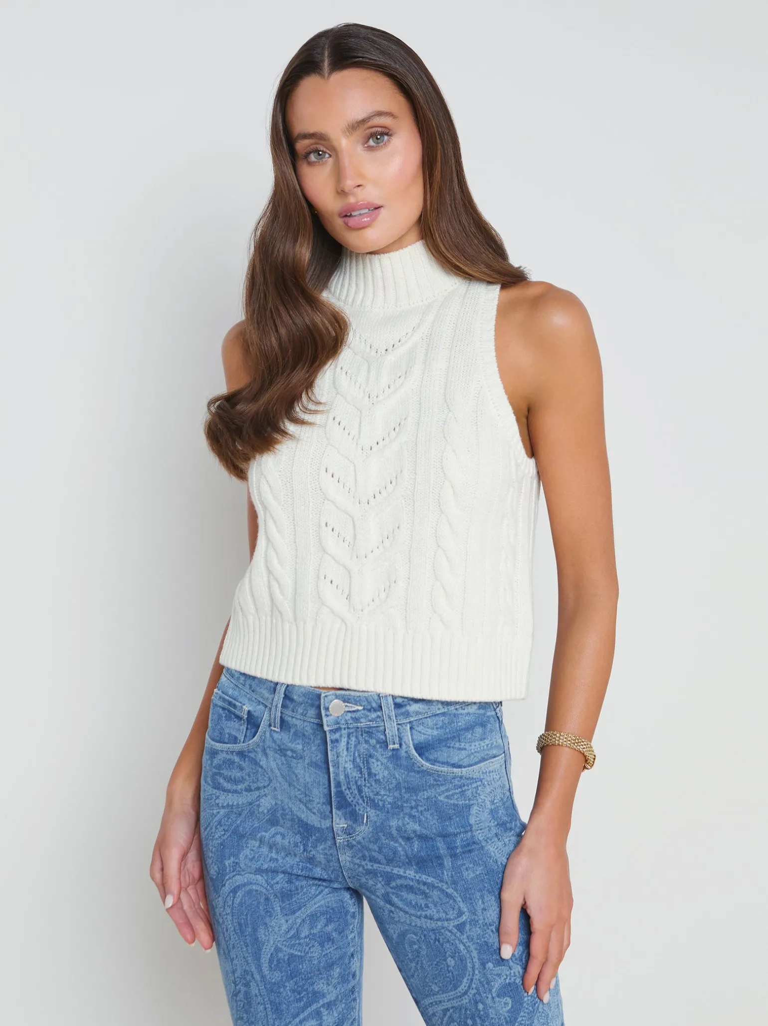 Bellini Cable-Knit Turtleneck