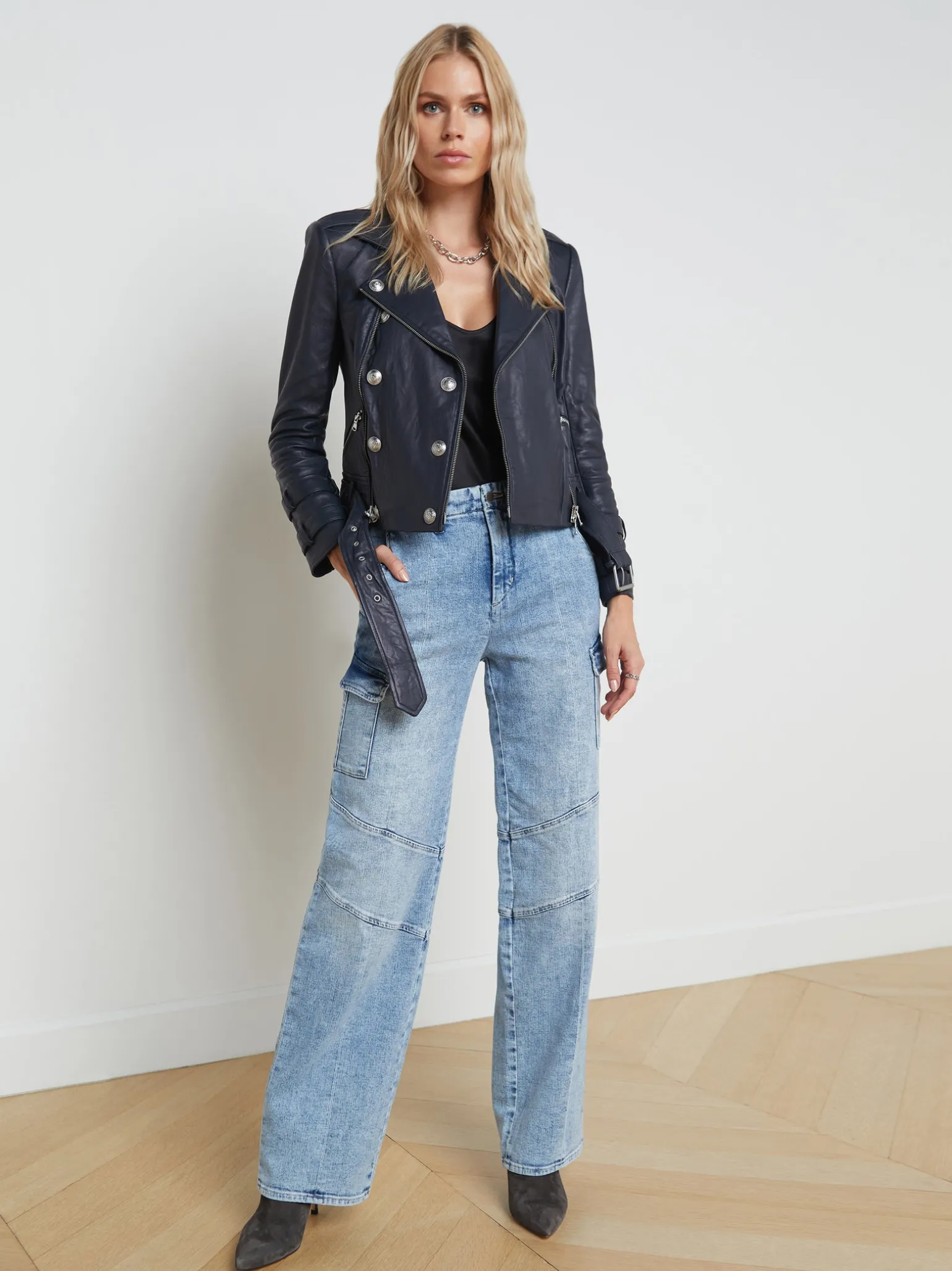Billie Belted Leather Jacket