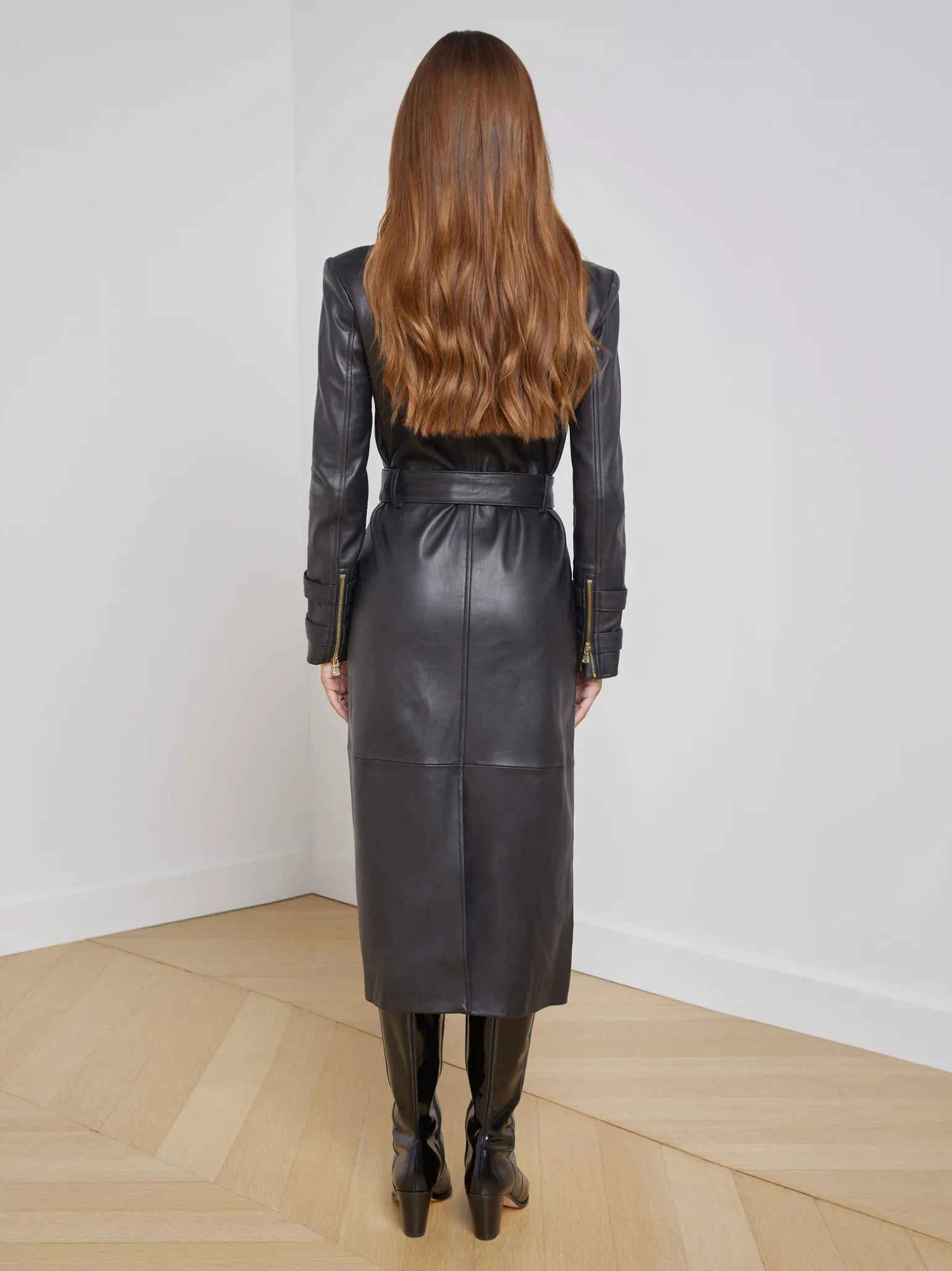 Celina Leather Trench Coat