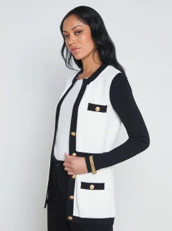 Clover Contrast-Trim Cardigan