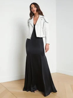 Eleana Whipstitch Leather Jacket
