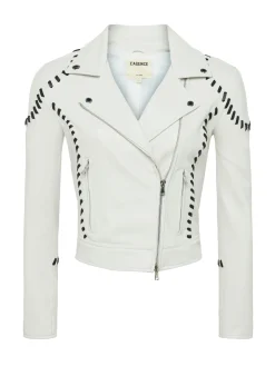 Eleana Whipstitch Leather Jacket