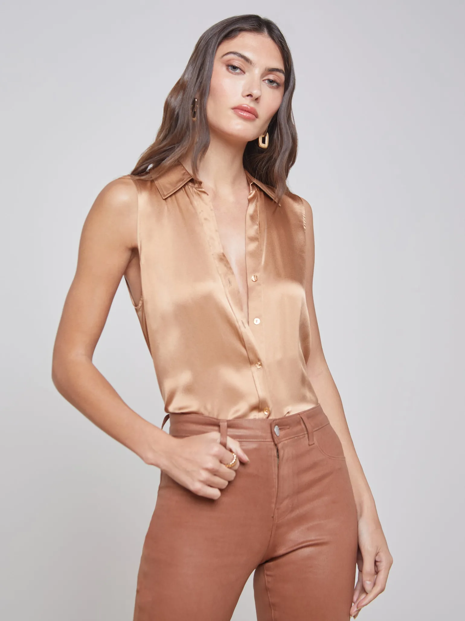 Emmy Sleeveless Silk Blouse