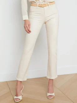 Ginny Coated Straight-Leg Back Zip Jean