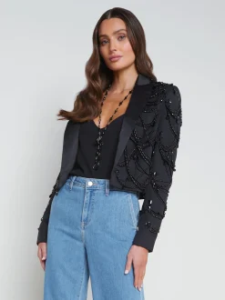 Jen Beaded Cropped Blazer