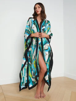 Kara Silk-Blend Kimono Cover-up