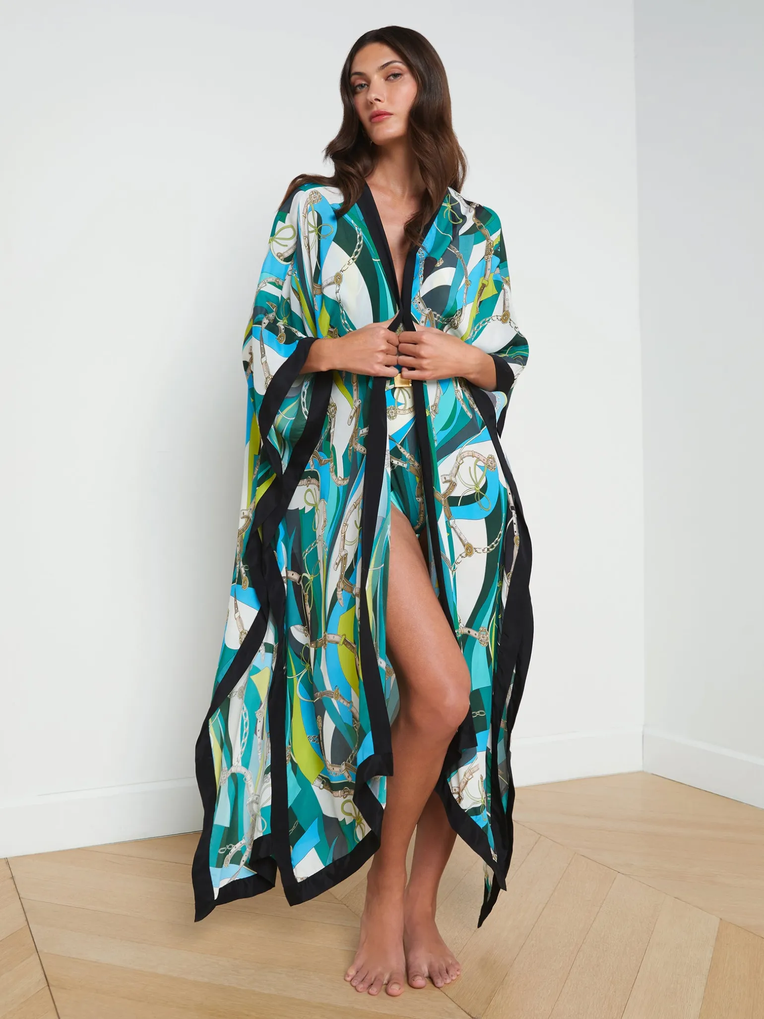 Kara Silk-Blend Kimono Cover-up