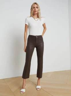 Kendra Coated Cropped Flare Jean