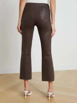 Kendra Coated Cropped Flare Jean