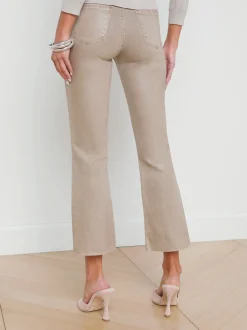 Kendra Coated Cropped Flare Jean