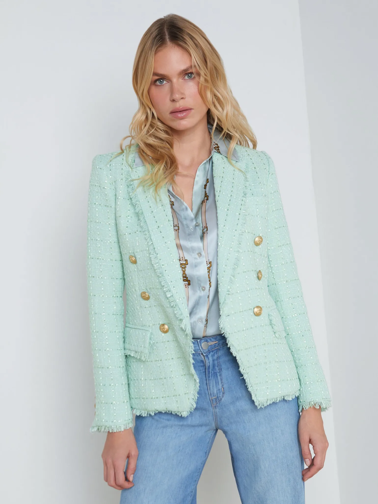 Kenzie Fringe-Trim Blazer