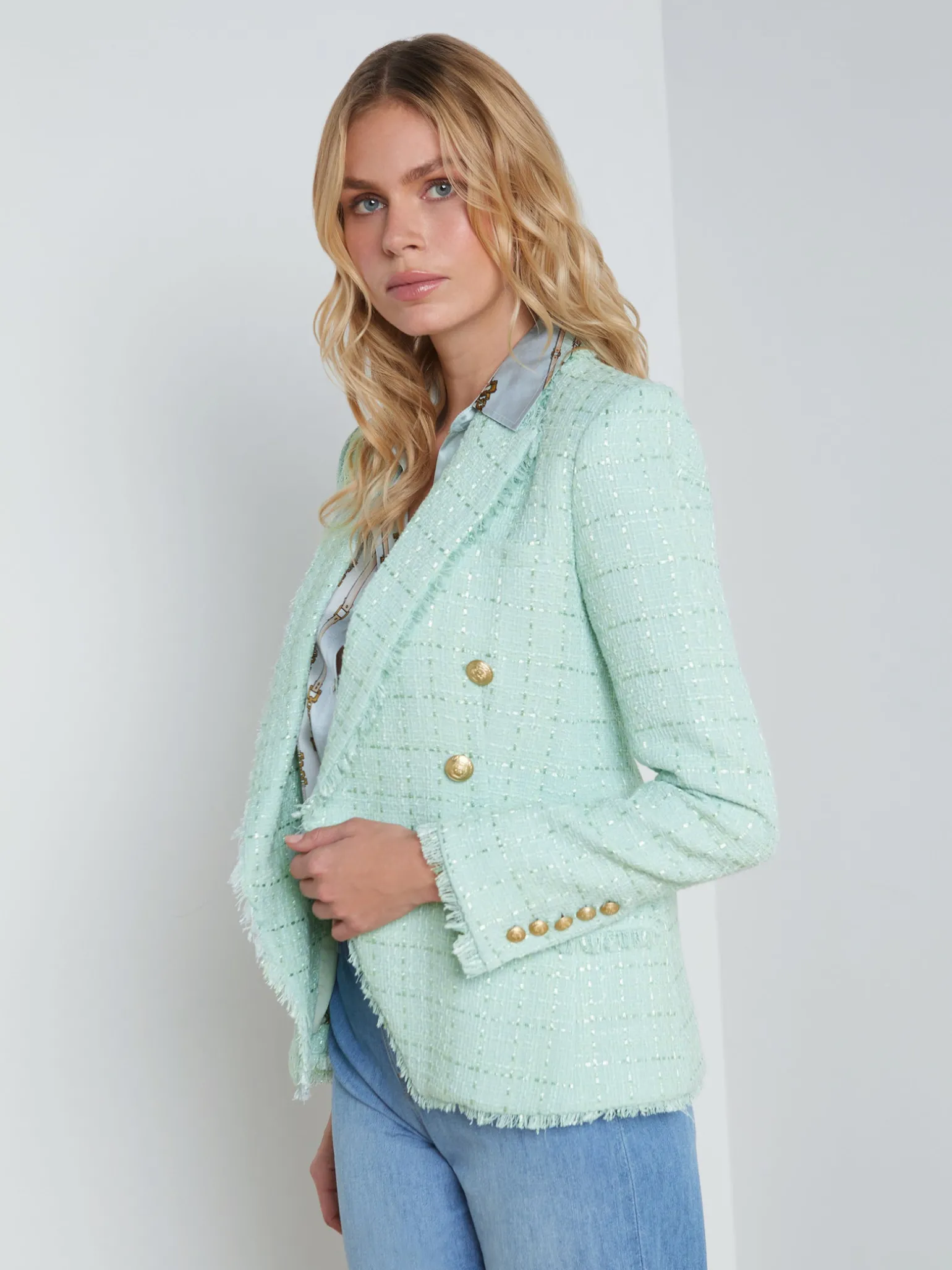 Kenzie Fringe-Trim Blazer