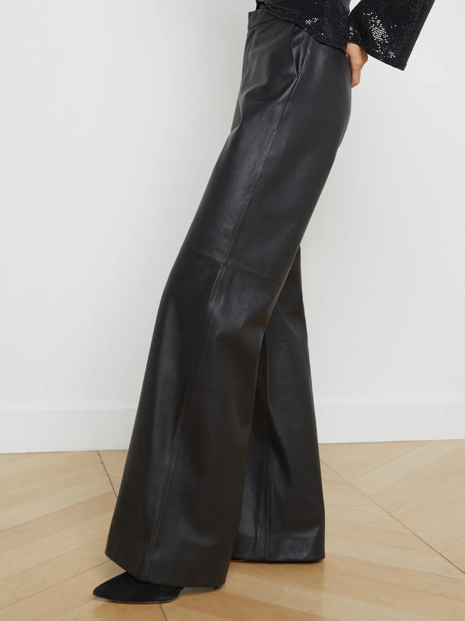 Livvy Leather Straight-Leg Trouser
