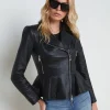 Lyric Leather Peplum Jacket