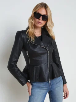 Lyric Leather Peplum Jacket
