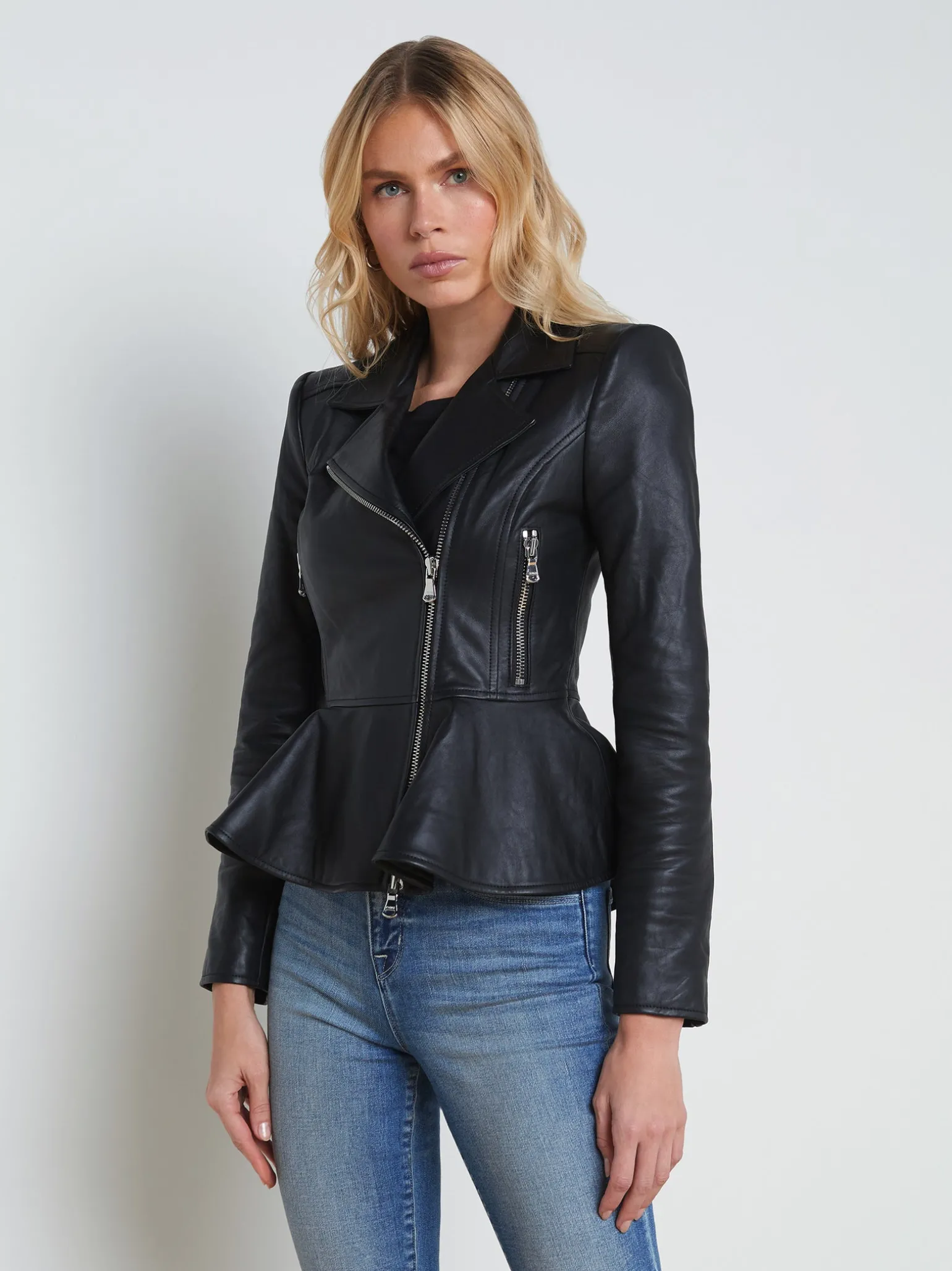 Lyric Leather Peplum Jacket