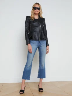 Lyric Leather Peplum Jacket