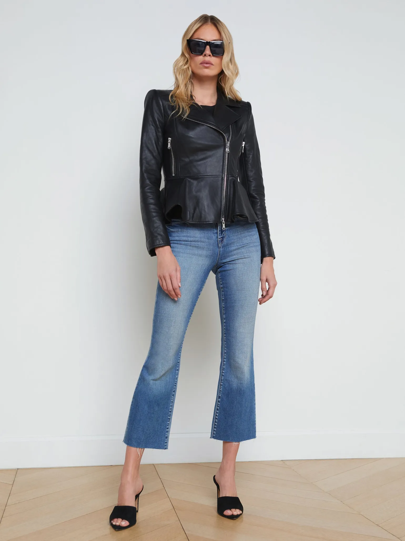 Lyric Leather Peplum Jacket