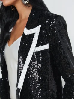 Marlowe Sequin Tuxedo Jacket