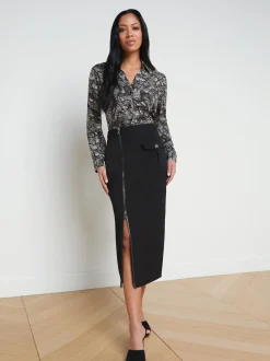 Maverick Zippered Pencil Skirt