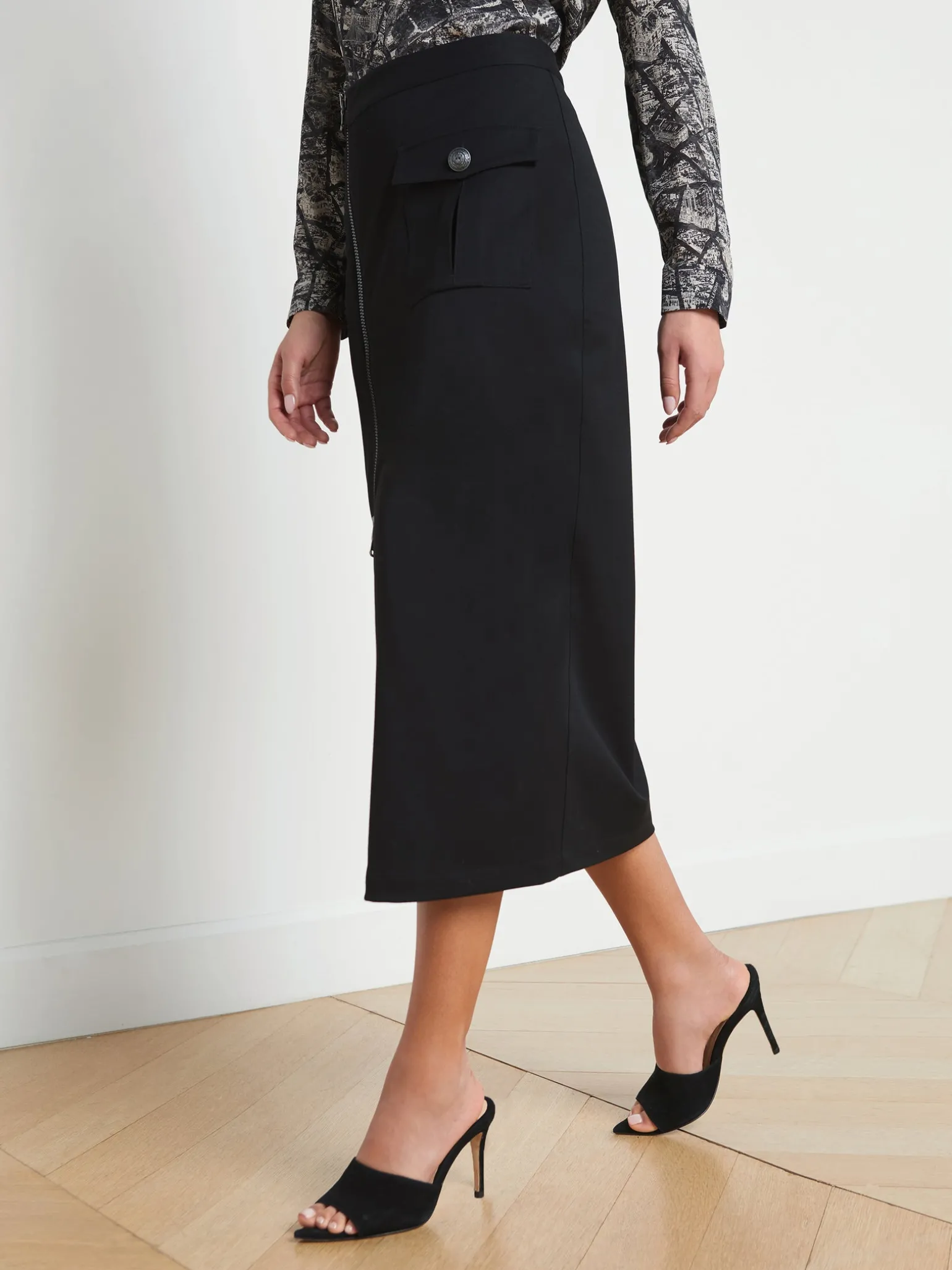 Maverick Zippered Pencil Skirt