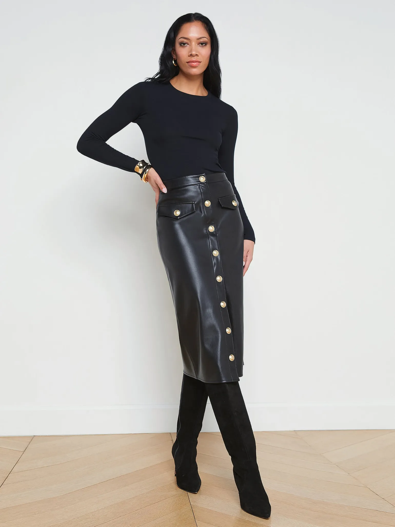 Milann Faux Leather Skirt