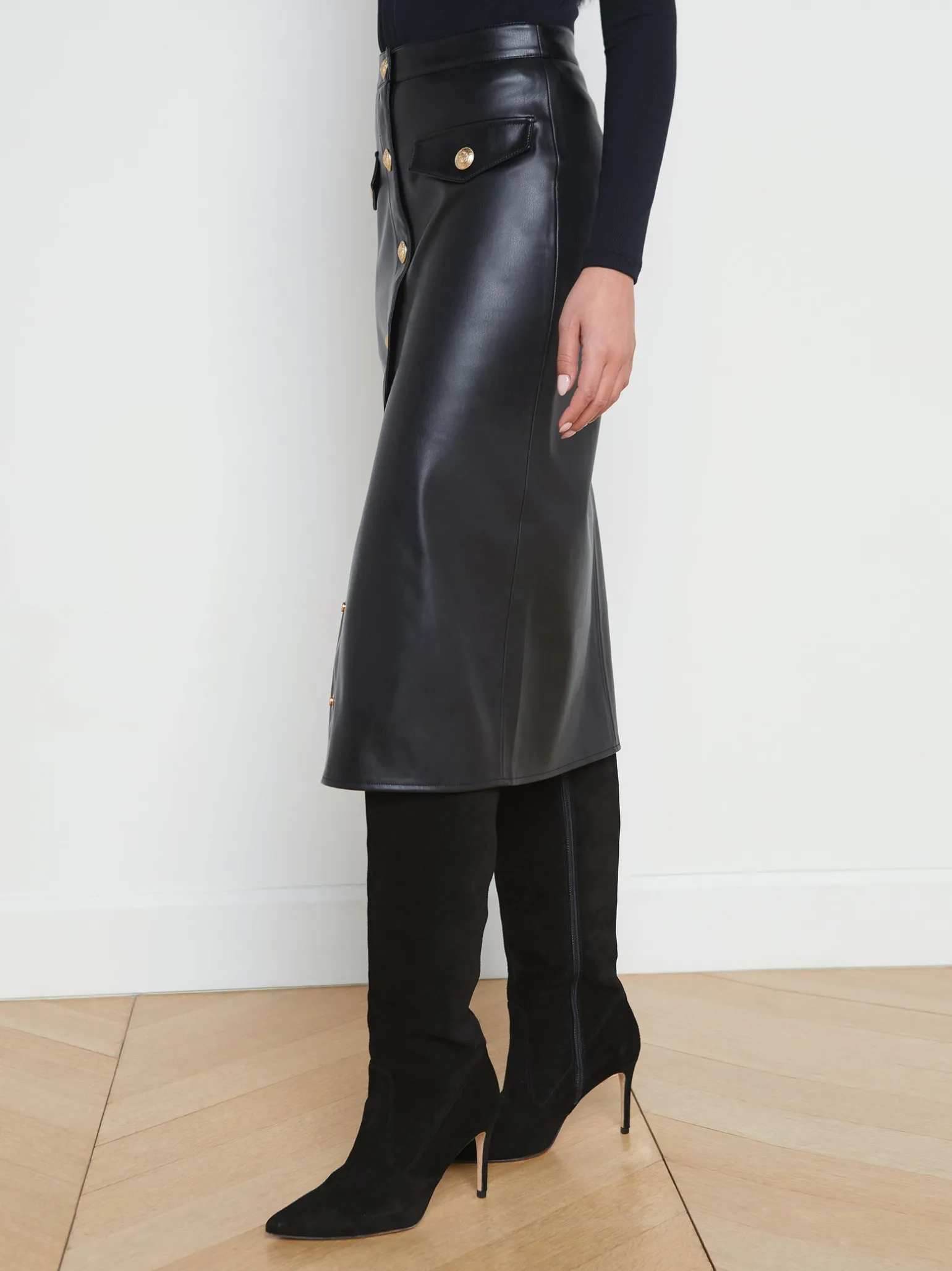 Milann Faux Leather Skirt