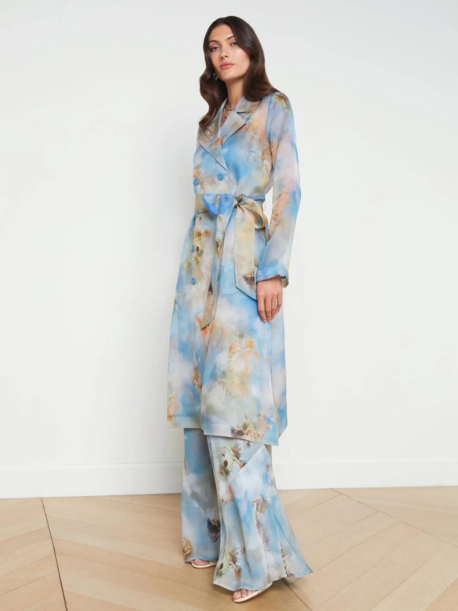 Moda Silk Organza Trench Coat