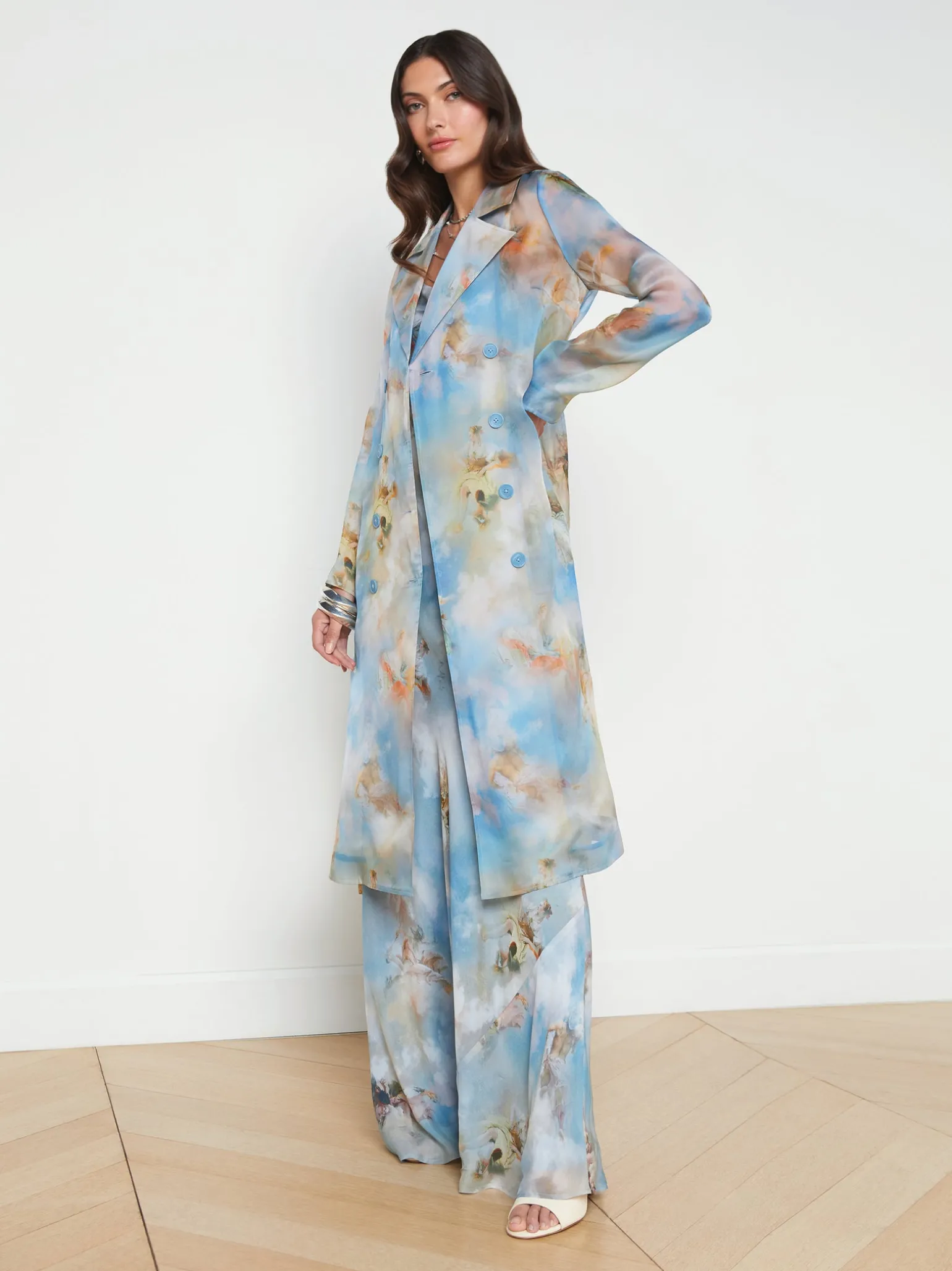 Moda Silk Organza Trench Coat