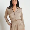 Nina Crinkle-Effect Blouse