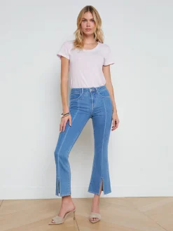 Rue Split-Hem Cropped Jean