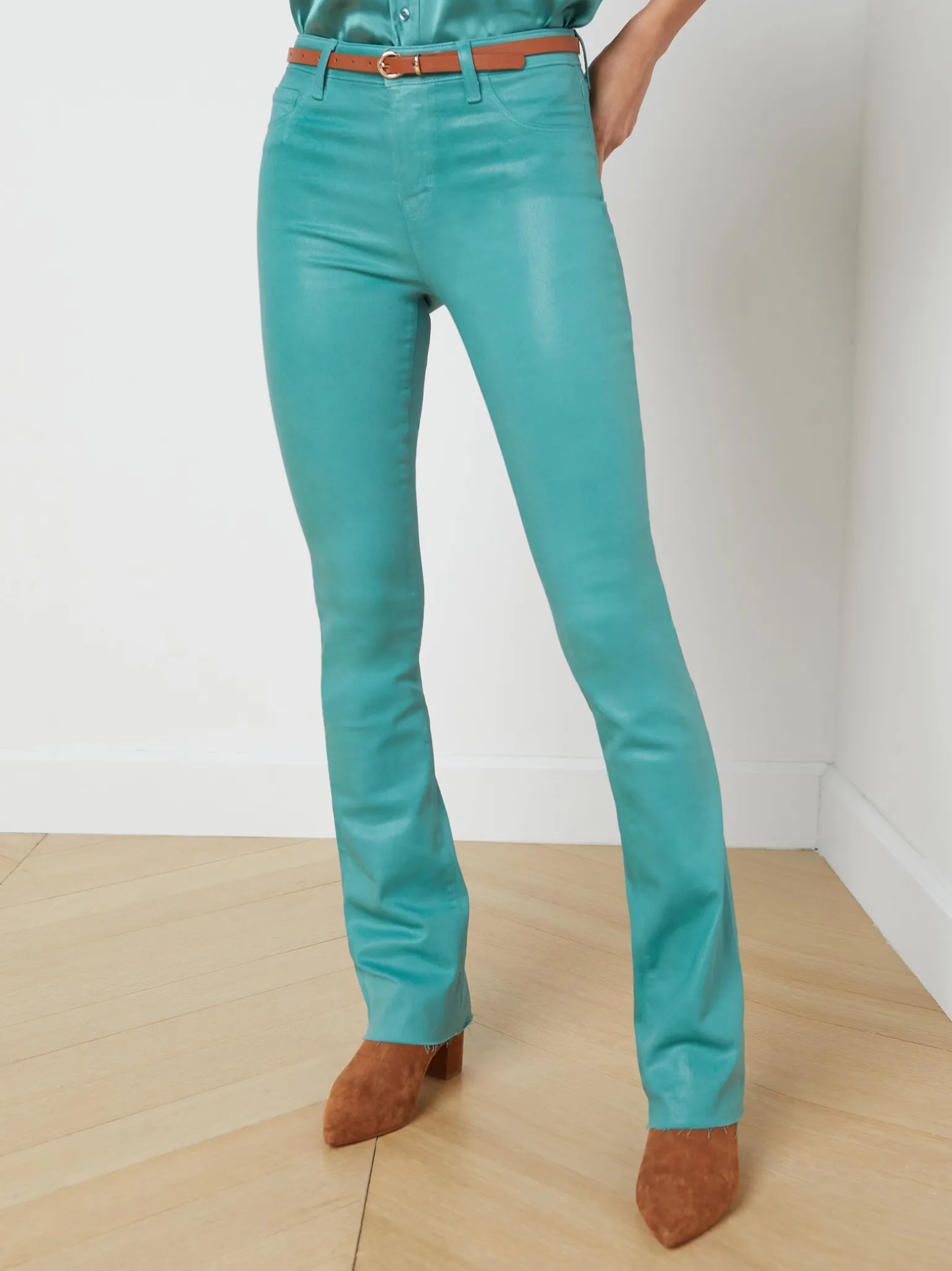 Ruth Coated Straight-Leg Jean