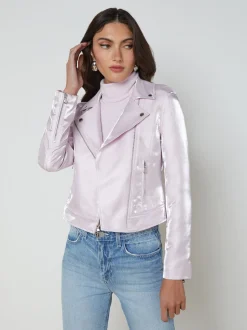 Satin-Organza Biker Jacket
