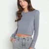 Sky Cuff Detail Crewneck
