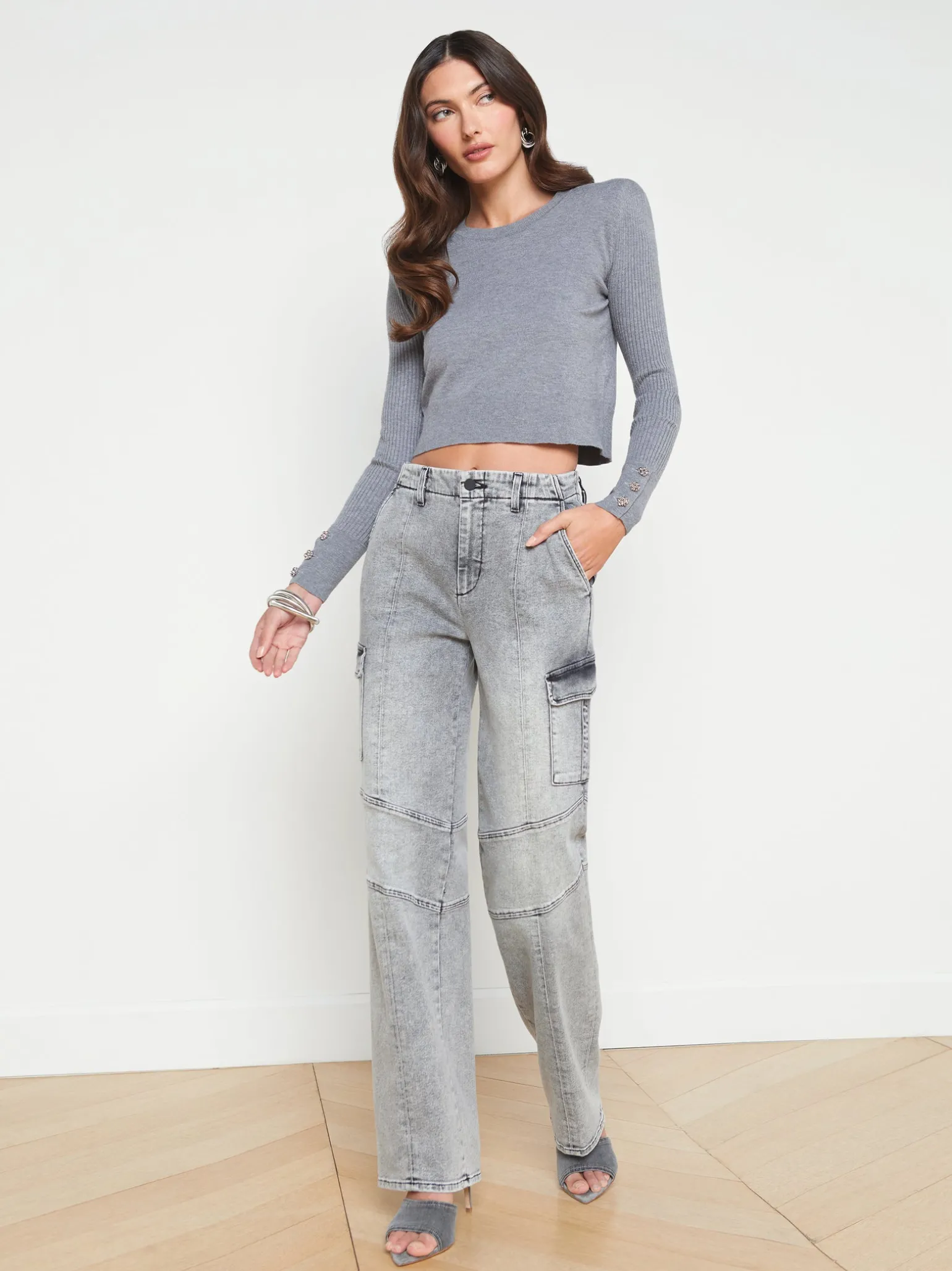Sky Cuff Detail Crewneck
