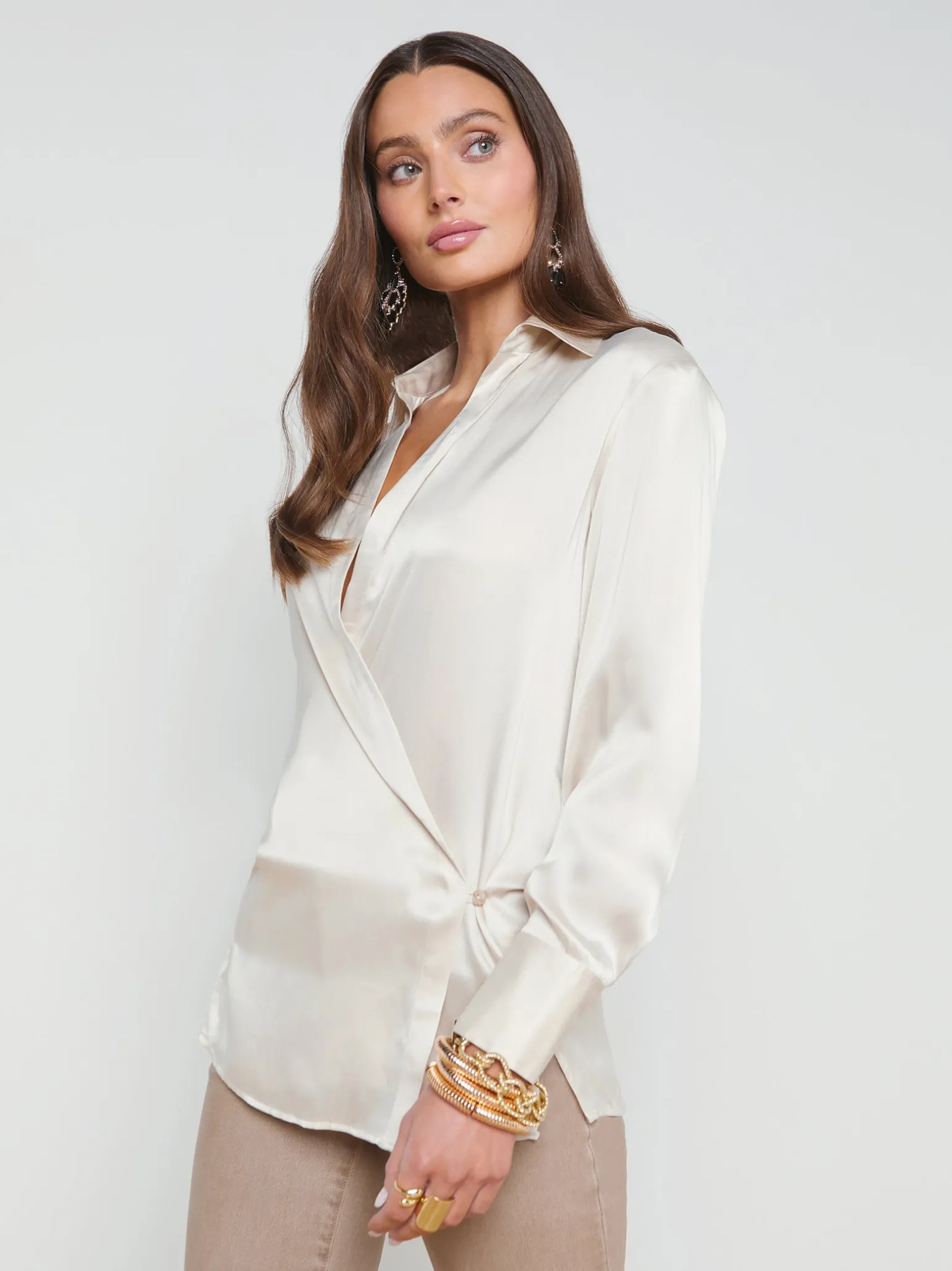Sora Silk Wrap Blouse