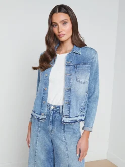 Tatiana Raw-Hem Denim Jacket