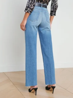 Tiana Raw-Hem Wide-Leg Jean