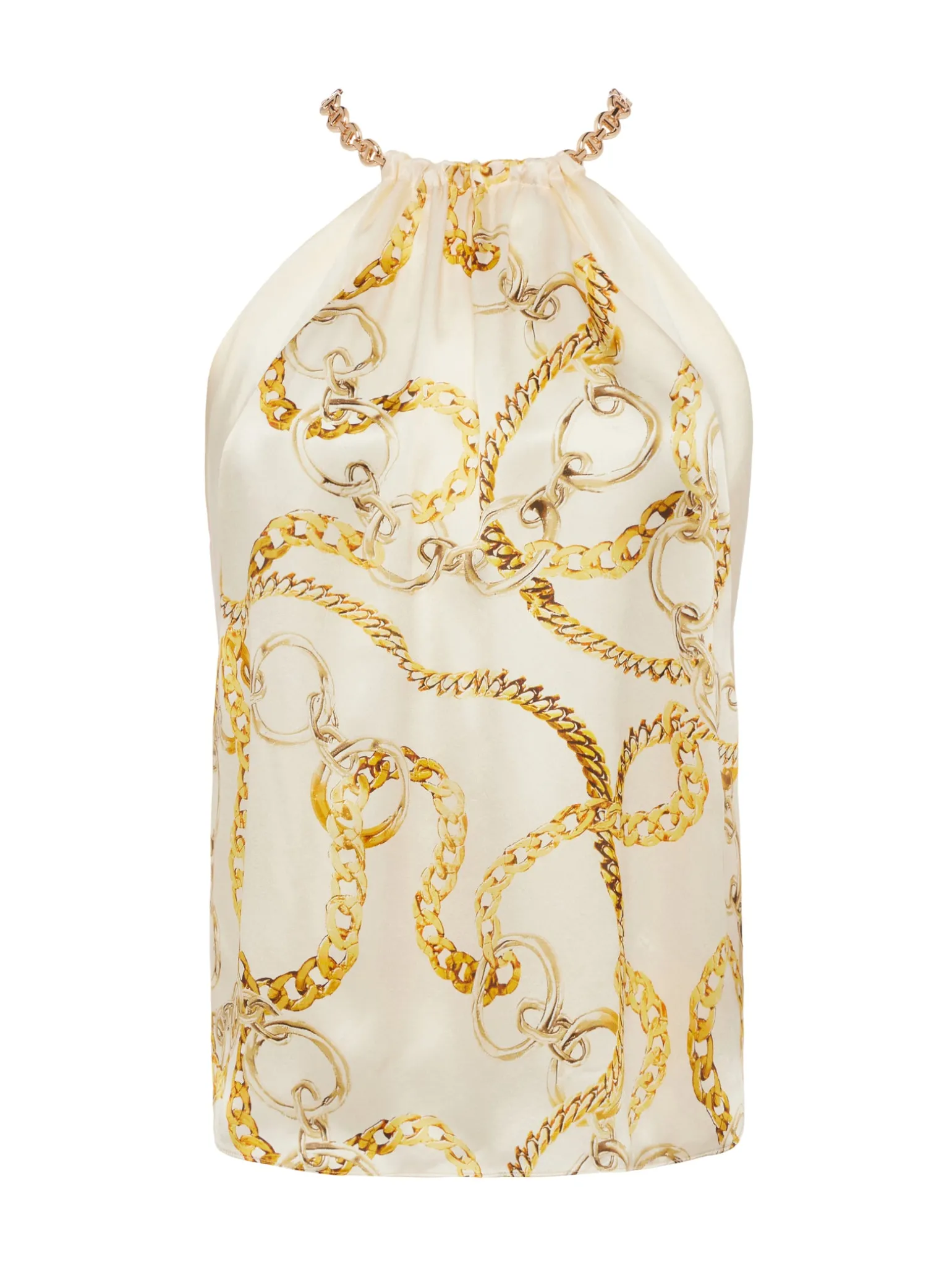 Tillie Silk Chain-Neck Top