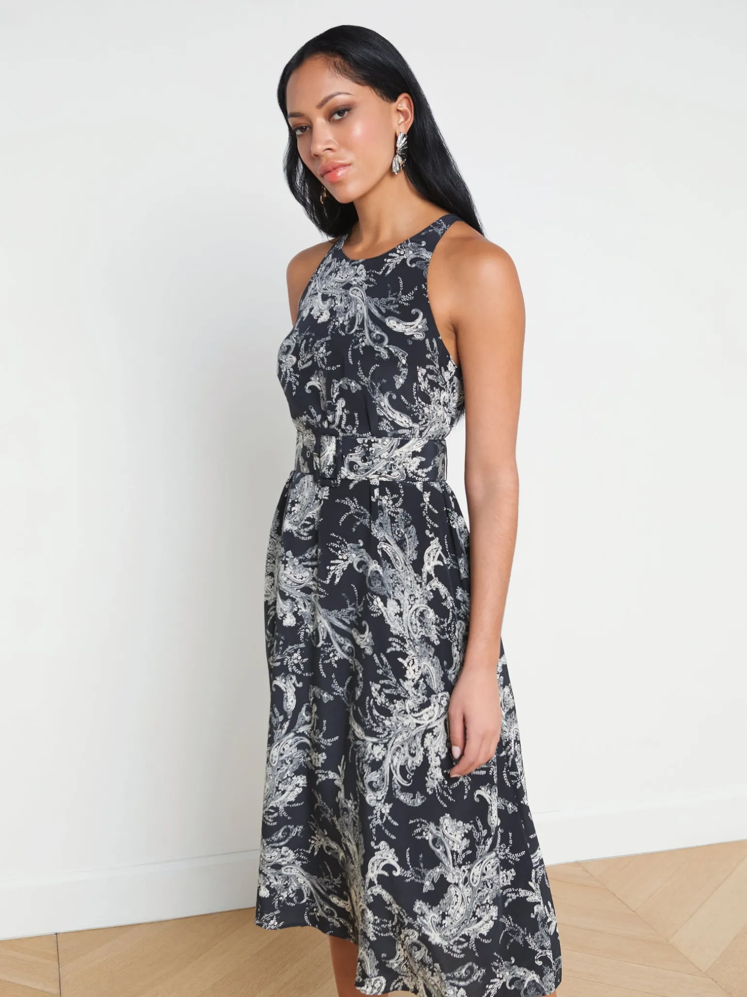 Vivian Belted Silk Dress