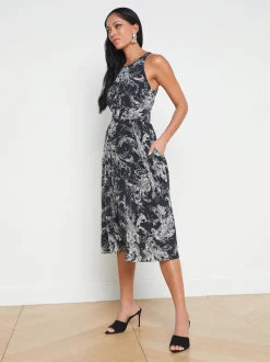 Vivian Belted Silk Dress