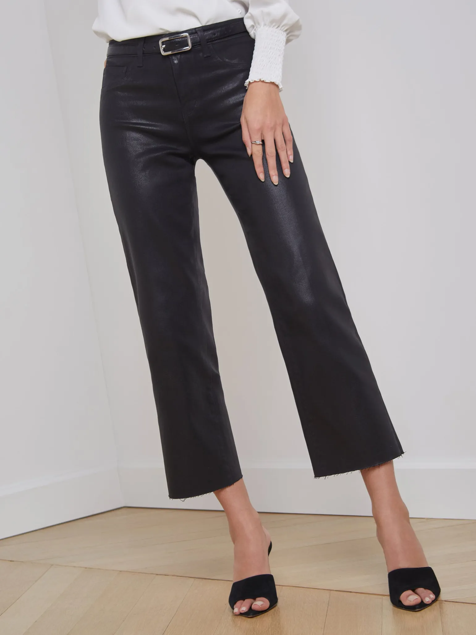 Wanda Coated Wide-Leg Jean