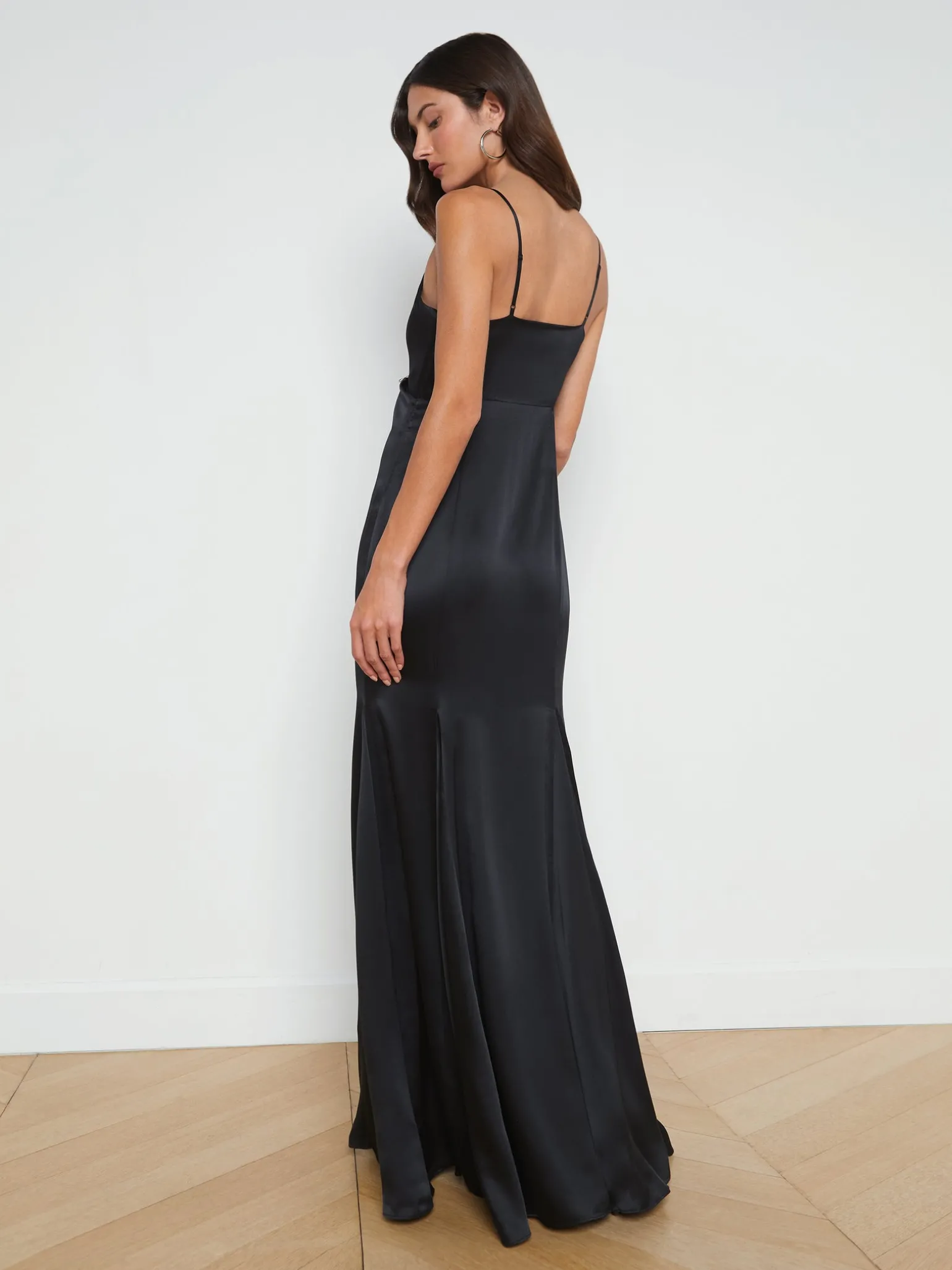 Zanna Silk Lace-Trim Gown