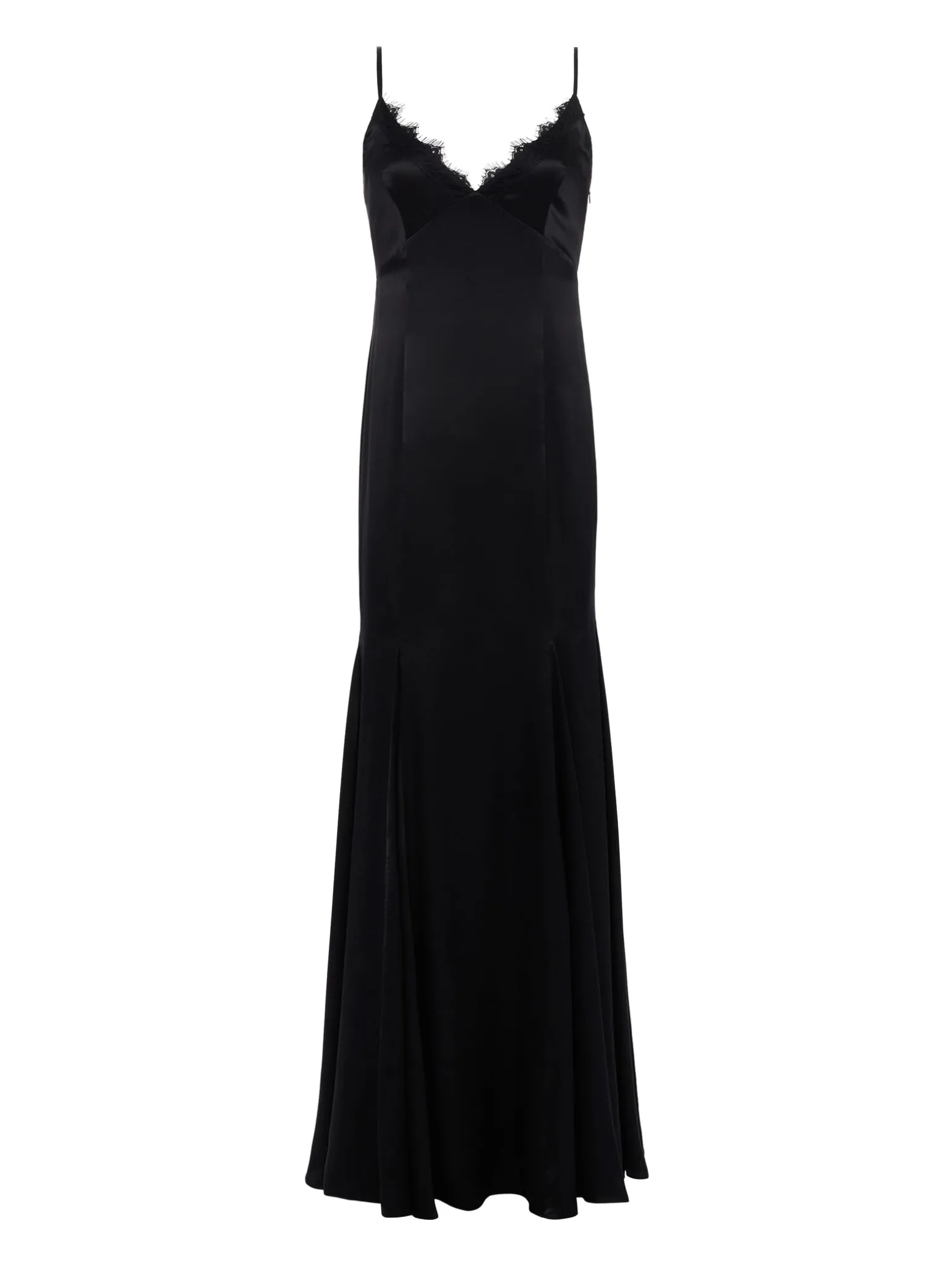 Zanna Silk Lace-Trim Gown